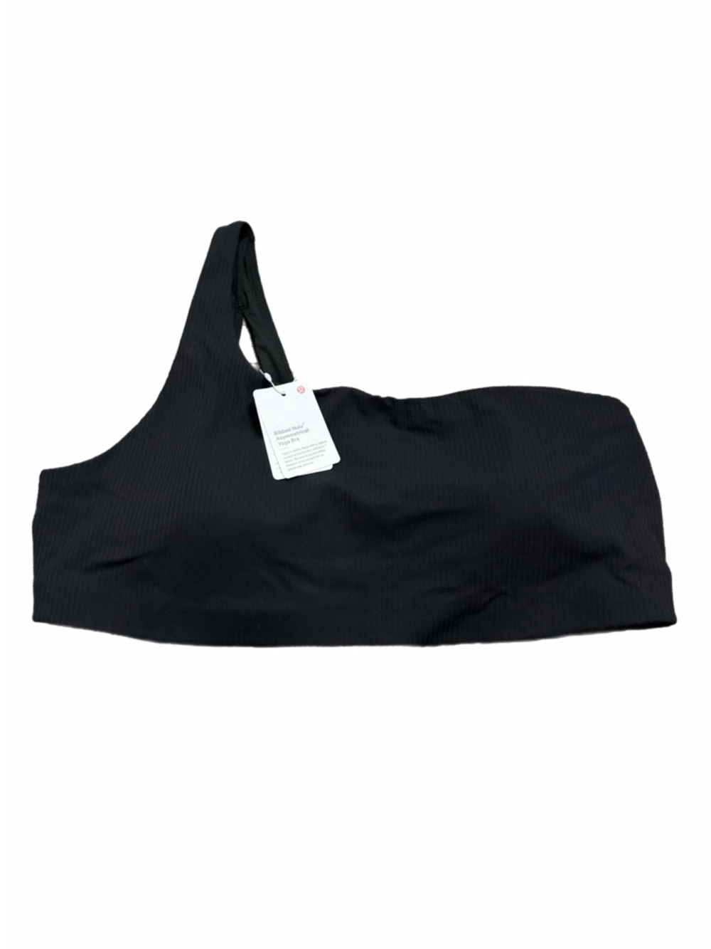 NWT Lululemon Ribbed Nulu Asymmetrical Bra Light Support, A/B Cup (Black)Size 14